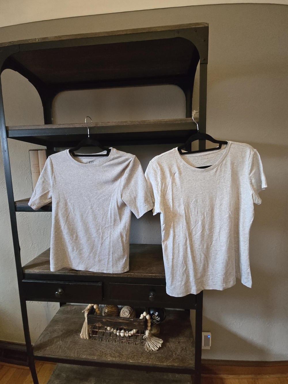 TWO Light Gray Short Sleeve Crewneck Tees - Banana Republic & Gap